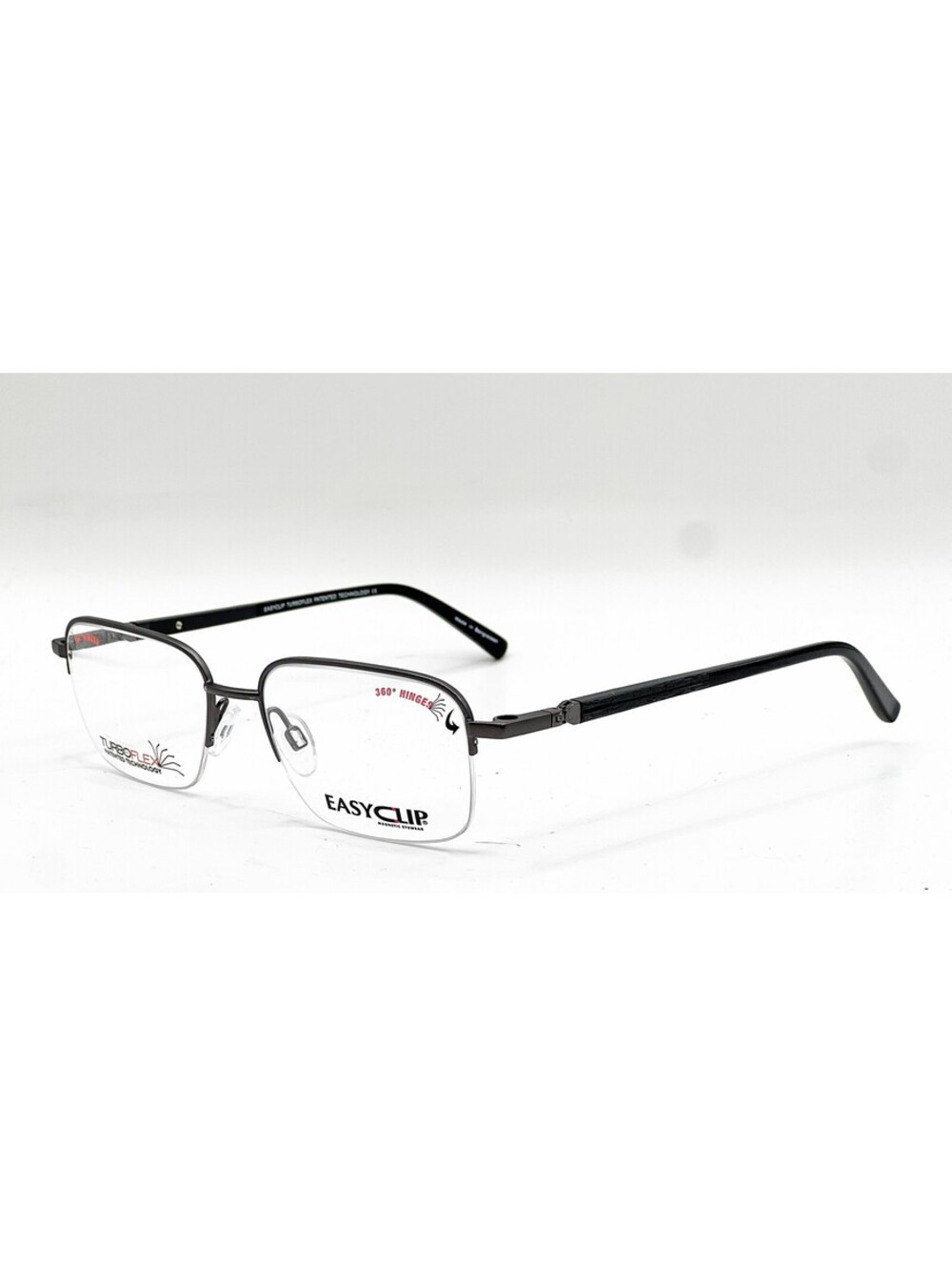 Easyclip Ec468 20 Satin Dark Grey Authentic Eyeglasses W/ Clip 53-17-140